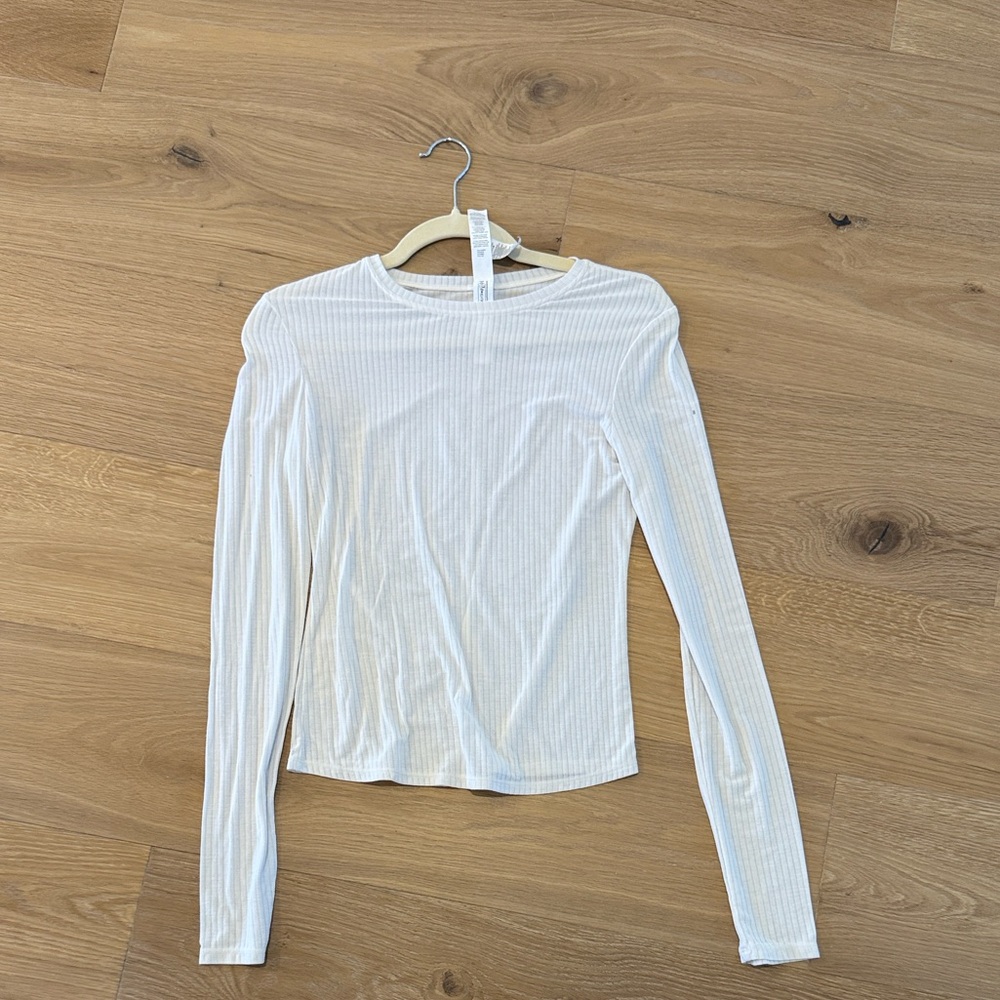 Alo Sea Coast Ribbed Top Ivory XS